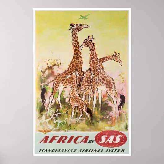 Afrikaanse Kunst Afrika Giraffe Print SAS Reispost (Voorkant)
