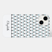 Afrikaanse kunst, blauwe tropische bloem Case-Mate iPhone case (Achterkant (horizontaal))