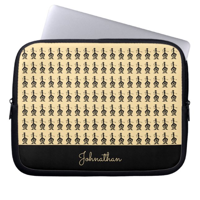 Afrikaanse kunst, drumbeat en ritme laptop sleeve (Voorkant)