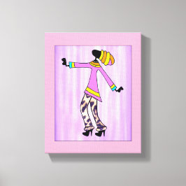 Afrikaanse kunst Elegant en stijlvol meisje Canvas Afdruk