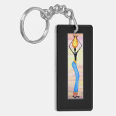 Afrikaanse kunst, elegante vrouw, kokosolie verkop sleutelhanger (Voorkant Links)