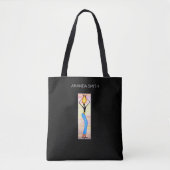 Afrikaanse kunst, elegante vrouw, kokosolie verkop tote bag (Voorkant)