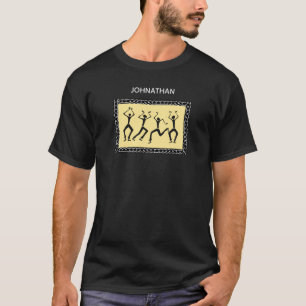 Afrikaanse kunst Gelukkige Geweldige Silhouet Dans T-shirt