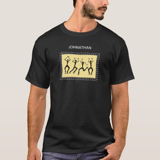 Afrikaanse kunst Gelukkige Geweldige Silhouette Da T-shirt (Voorkant)
