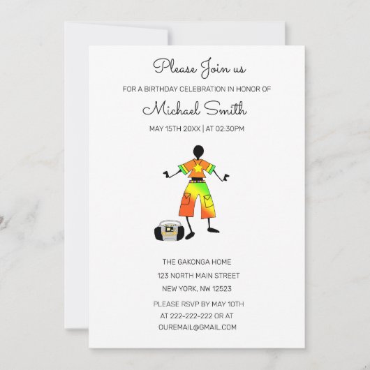 Afrikaanse kunst, Geweldige geluksdans Verjaardag Kaart (Voorkant)