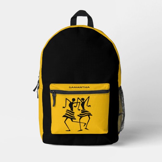 Afrikaanse kunst, Happy Celebration Dance Bedrukte Rugzak (Voorkant)