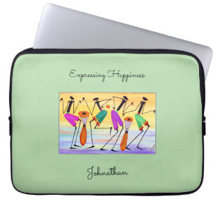 Afrikaanse kunst, het uiten van geluk laptop sleeve