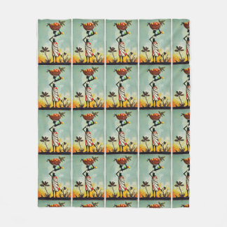Afrikaanse kunst in het uitbeelden van een vrouw v fleece deken