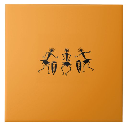 Afrikaanse kunst, Inspirerend dansers silhouet Tegeltje (Voorkant)
