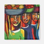 Afrikaanse kunst kleurrijk continent omhoog magneet (Voorkant)