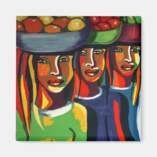 Afrikaanse kunst kleurrijk continent omhoog magneet (Voorkant)