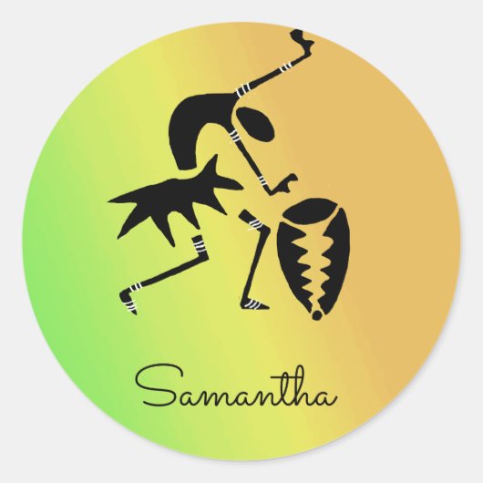 Afrikaanse kunst, kleurrijke, Geweldige Silhouette Ronde Sticker (Voorkant)