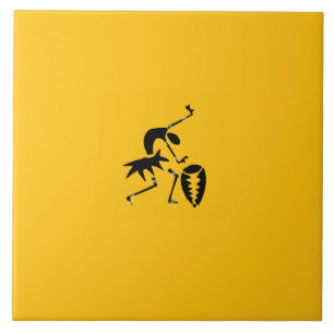 Afrikaanse kunst, kleurrijke, Geweldige Silhouette Tegeltje