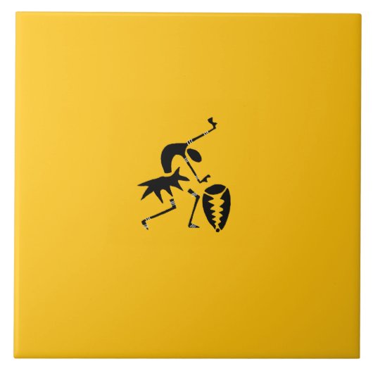 Afrikaanse kunst, kleurrijke, Geweldige Silhouette Tegeltje (Voorkant)