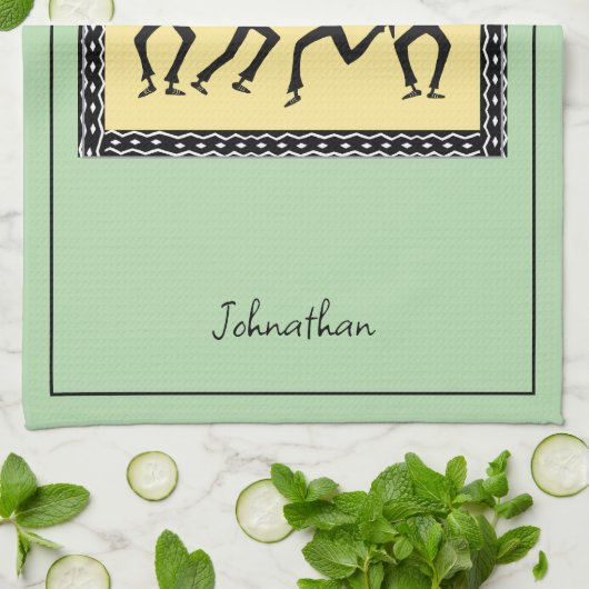 Afrikaanse kunst, laten we feesten theedoek (Gevouwen)