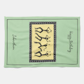 Afrikaanse kunst, laten we feesten theedoek (Horizontaal)