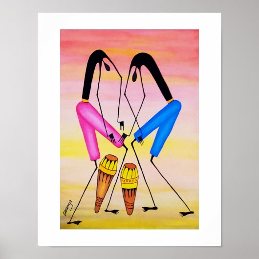 Afrikaanse kunst, meesterdrummers poster (Voorkant)