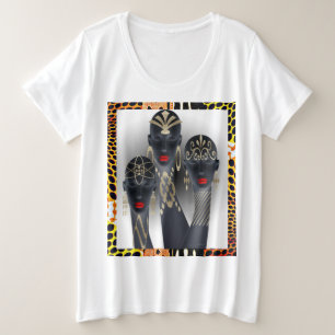 Afrikaanse Kunst Plus Size Grote Maat T-shirt