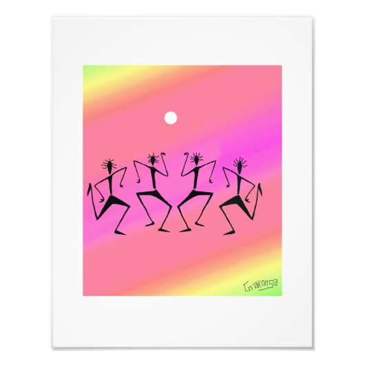 Afrikaanse kunst, regenboogfeest foto afdruk (Voorkant)
