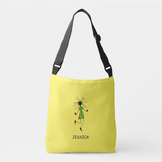 Afrikaanse kunst, reggae lady crossbody tas (Voorkant)