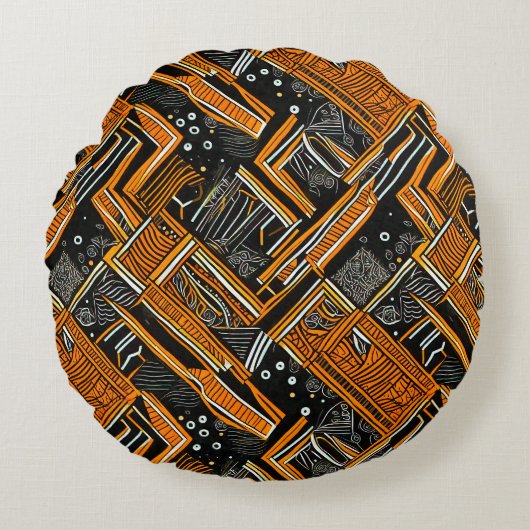 Afrikaanse kunst rond kussen (Voorkant)