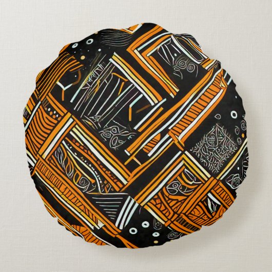 Afrikaanse kunst rond kussen (Achterkant)