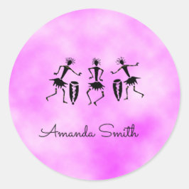 Afrikaanse kunst, roze wolk Inspirerend dans Ronde Sticker