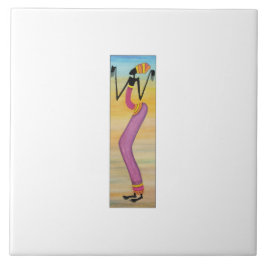 Afrikaanse kunst Schattige en stijlvol meisje Tegeltje