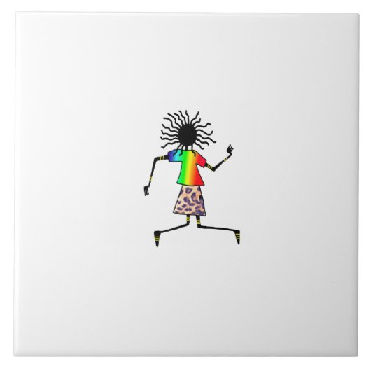 Afrikaanse kunst, Schattigee blije danser Tegeltje (Voorkant)