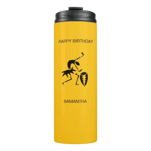 Afrikaanse kunst Schattigee silhouet danser Thermosbeker (Voorkant)