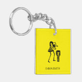 Afrikaanse kunst, Schattigee Silhouette Muziek Mei Sleutelhanger (Voorkant Links)