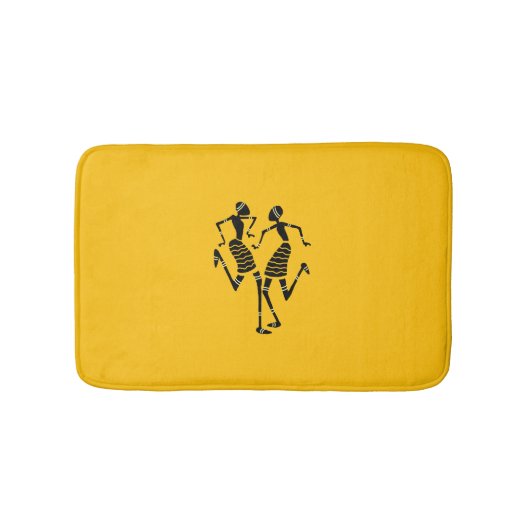 Afrikaanse kunst silhouet dansers badmat (Voorkant)