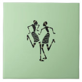 Afrikaanse kunst silhouet dansers tegeltje (Voorkant)