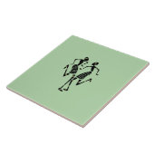 Afrikaanse kunst silhouet dansers tegeltje (Zijkant)