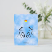 Afrikaanse kunst silhouet dansers viering briefkaart (Staand voorkant)