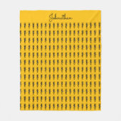 Afrikaanse kunst, silhouet gitarist patroon fleece deken (Voorkant)