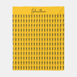 Afrikaanse kunst, silhouet gitarist patroon fleece deken