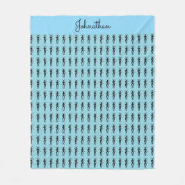 Afrikaanse kunst, silhouet gitarist Pattern Blue Fleece Deken