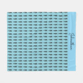 Afrikaanse kunst, silhouet gitarist Pattern Blue Fleece Deken (Voorkant (Horizontaal))