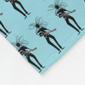 Afrikaanse kunst, silhouet gitarist Pattern Blue Fleece Deken (Hoek)