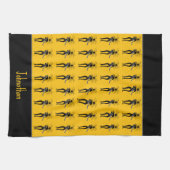 Afrikaanse kunst, silhouet gitaristen theedoek (Horizontaal)