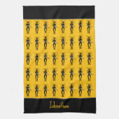 Afrikaanse kunst, silhouet gitaristen theedoek (Verticaal)