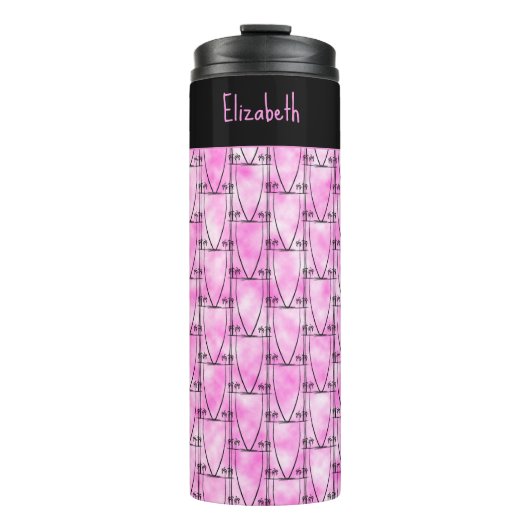 Afrikaanse kunst, silhouet Tropische kokosnootbome Thermosbeker (Voorkant)