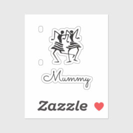 Afrikaanse kunst, silhouet viering dansers roze sticker