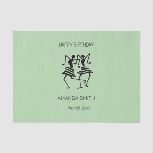 Afrikaanse kunst, Silhouette Celebration Dansers Tissuepapier (Voorkant)