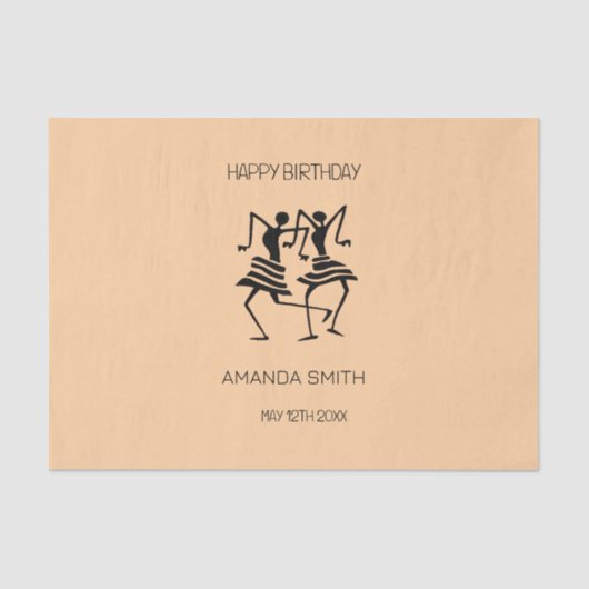 Afrikaanse kunst, Silhouette Celebration Dansers Tissuepapier (Voorkant)