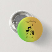 Afrikaanse kunst, Silhouette Dancer Kleurrijk Ronde Button 3,2 Cm (Voorkant /achterkant)