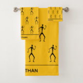 Afrikaanse kunst, stok Man silhouet danst patroon Bad Handdoek (Insitu)