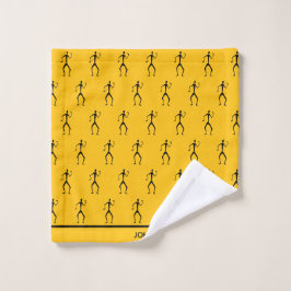Afrikaanse kunst, stok Man silhouet danst patroon Bad Handdoek