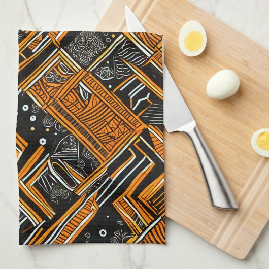 Afrikaanse kunst theedoek (Quarter Fold)